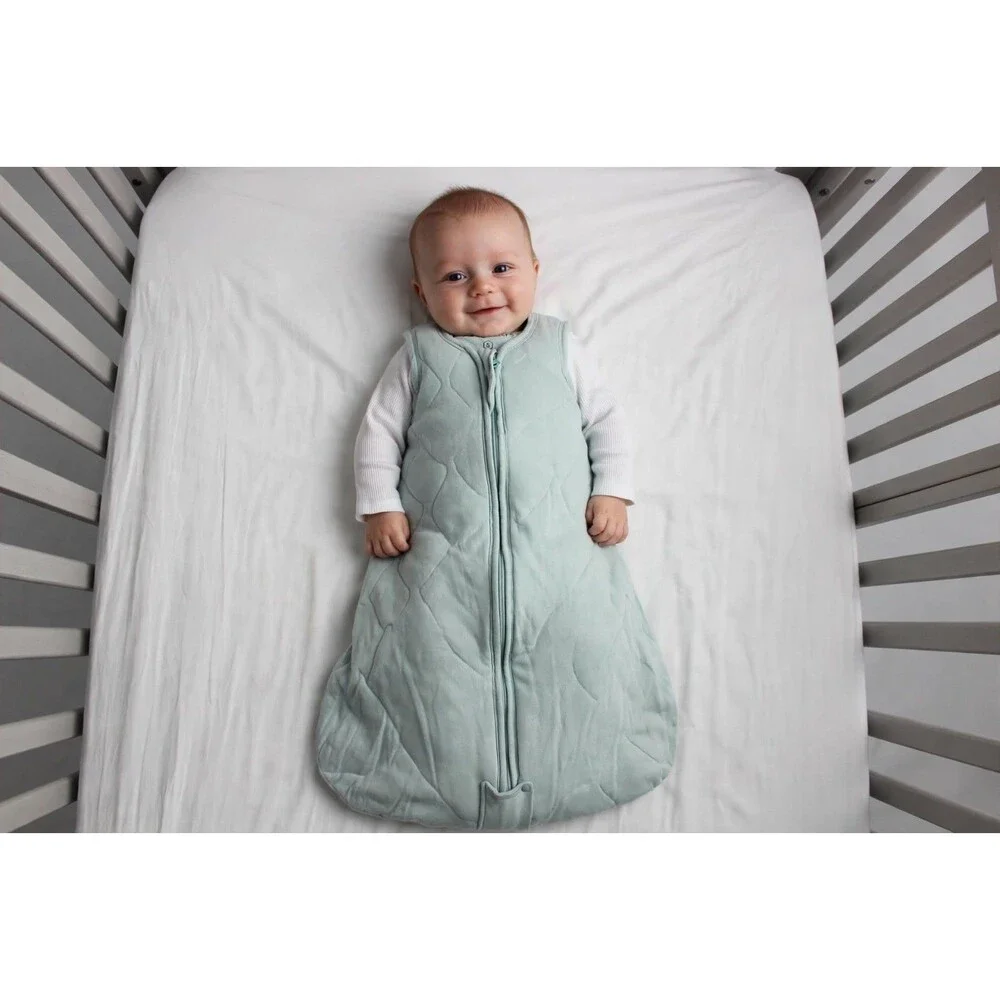 Mosebears Mint Green Quilted Sleep Sack - Size S 0-6 Months - 10-18 lbs